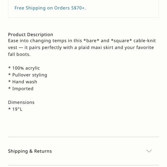 Anthropologie NWT Cable-Knit 🧶 Turtleneck Vest One Size . - Picture 6 of 6